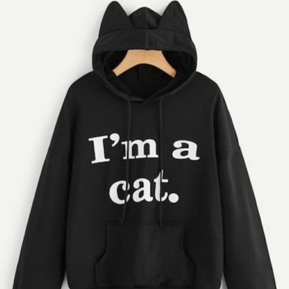 I'm a Cat Black Pullover Hoodie - Picture 1 of 3